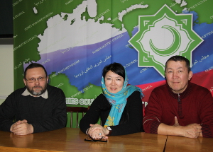 Ахмад Макаров с Абуисламом Турсунбаевым и  Жанной Успановой